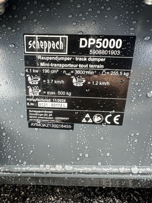 Верижен Дъмпер Самосвал 6.5HP – 500kg Scheppach DP5000