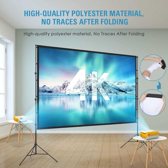 Ecran de proiectie LEORFI 180 inch cu suport, portabilexterior 16:9 HD