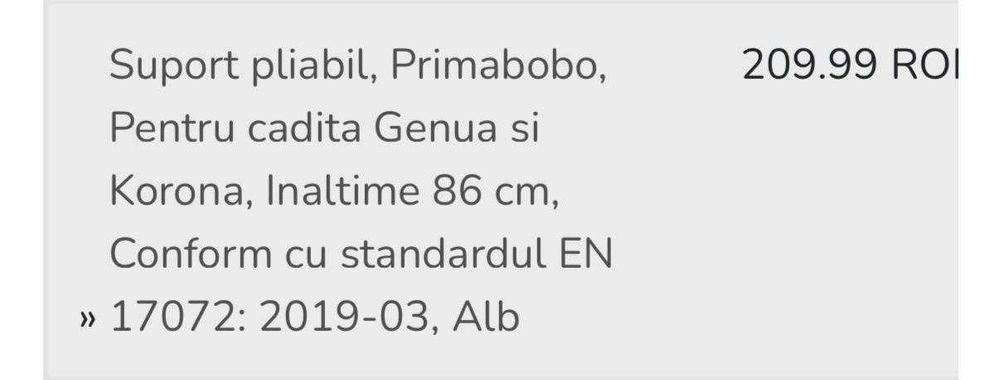 Cadița pliabila bebe Primabobo cu suport pliabil nou