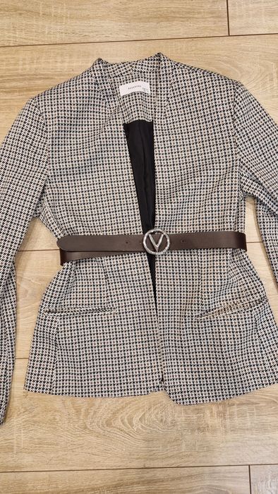 Дамско сако с колан от естествена кожа Valentino