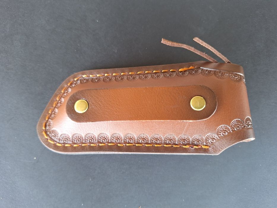 Сгъваем нож от дамаска стомана VG-10 с кожен калъф