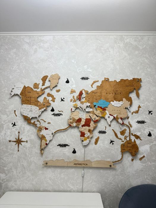 Декоративная 3D карта мира