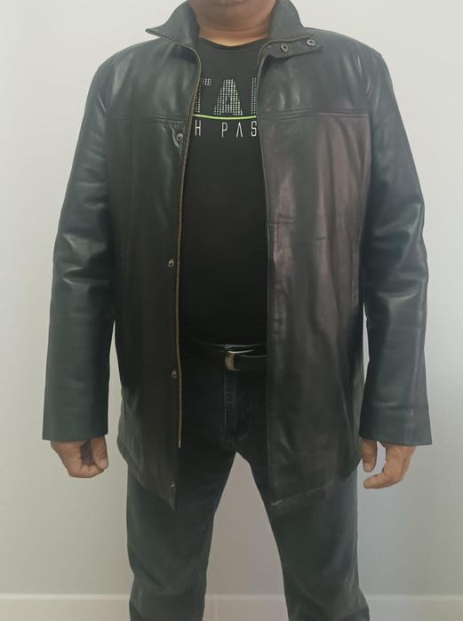 Куртка кожаная с синтепоном