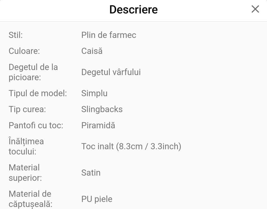 Pantofi cu toc înalt, culoare caisa, petrecere, nuntă, evenimente