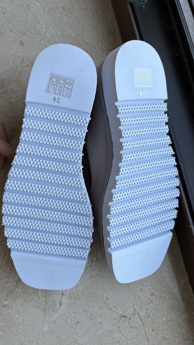 Pantofi NOI Flavia Passini Italia  loafer piele naturala bej grej  36