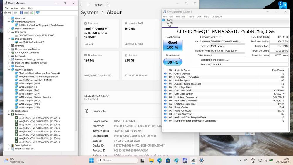 Dell Latitude 5500-i5 8th Gen - 16GB RAM - 256GB SSD - Win11 Pro