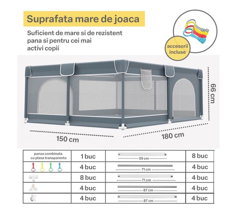 Reducere lichidare de stoc!! Tarc de joaca pentru copii 180x150 cm NOU