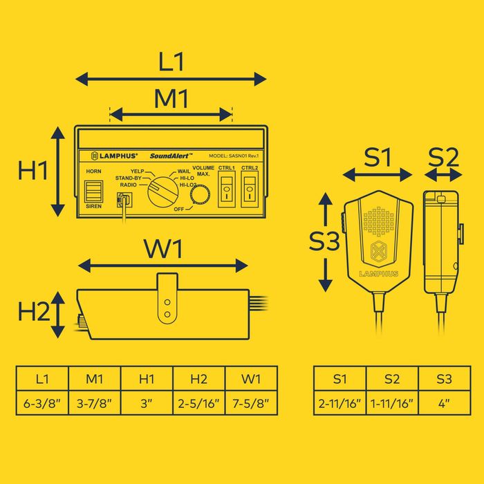 Serena  lamphus SoundAlert 100W Emergency Police Siren Kit