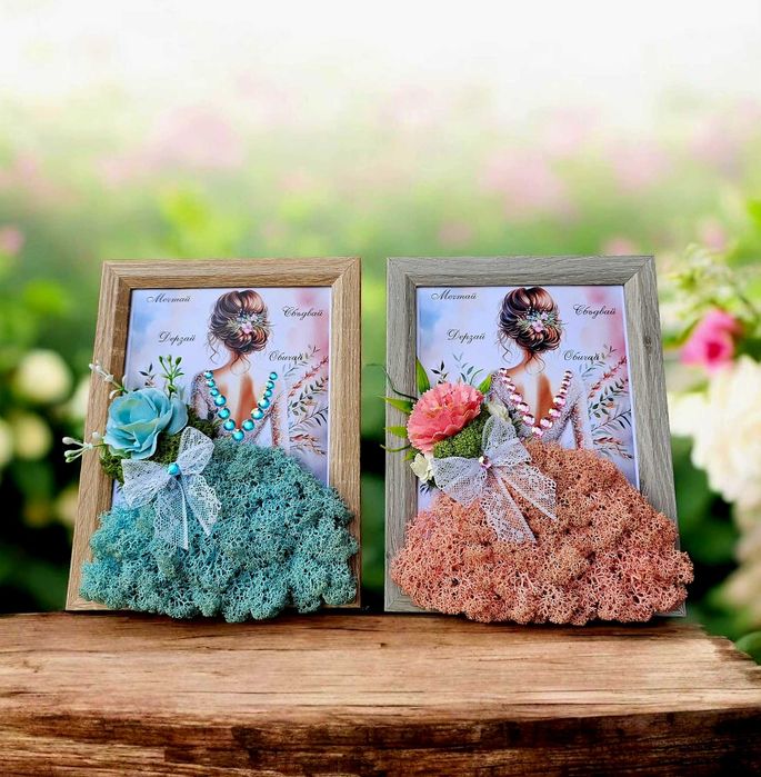 Подаръци за дипломиране, скандинавски мъх, дървени пликове