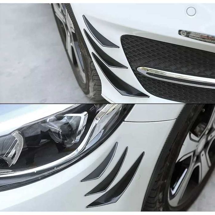 6 aripioare ornamente tuning auto pt bara fata,universala,lucios,nou