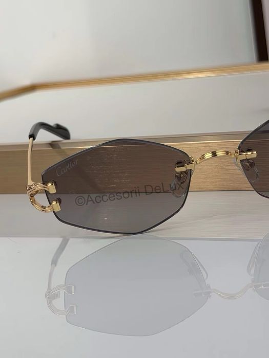 Ochelari de Soare Cartier CT0620S Noi Full Box [Verificare Colet] Gold