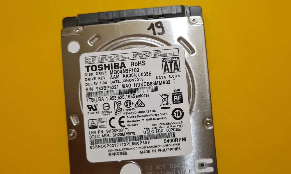 19.HDD Hard Disk Laptop Toshiba 1TB 5400rpm 128MB SATA3