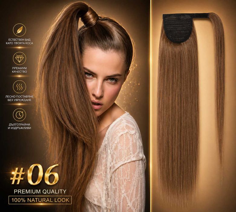 Естествена опашка за всеки ден- моментален обем и стил!