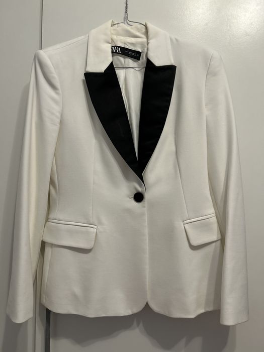 Sacou Alb/Negru Zara