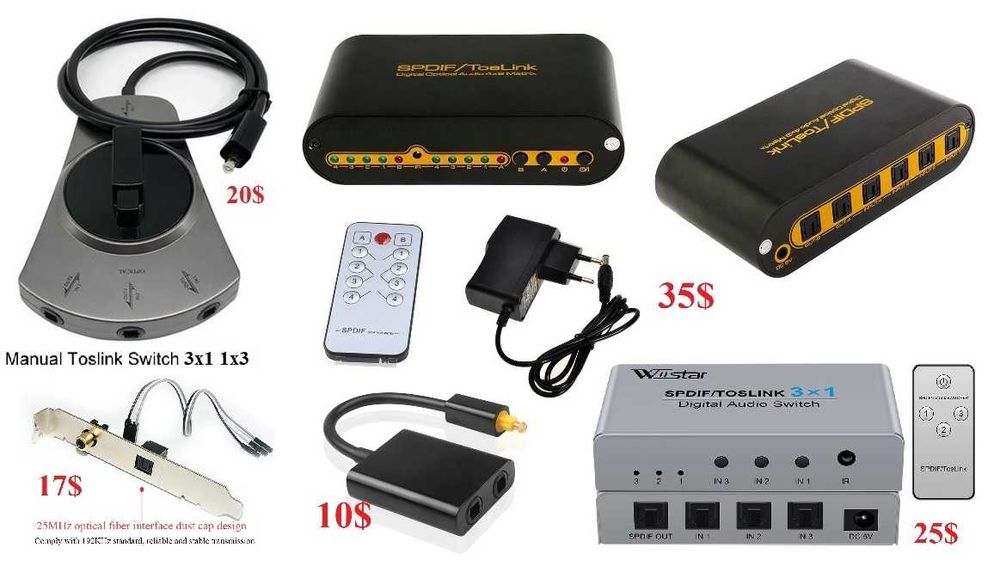 Коаксиальный и оптический SPDIF аудио блок