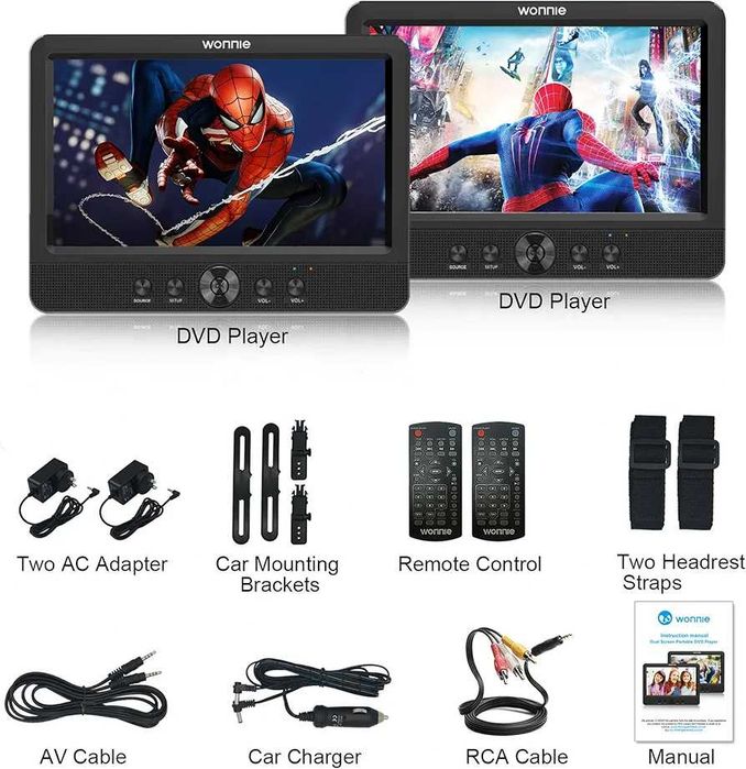 Нов двоен портативен USB / SD / DVD Плейър Player