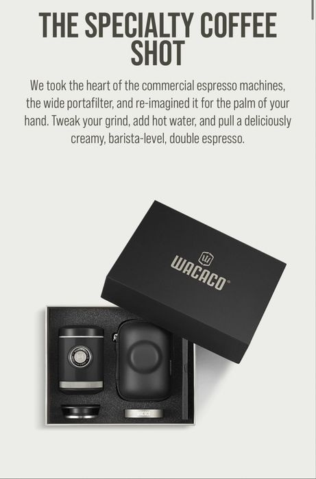 Wacaco Grinder | Портативная эспрессо кофемашина + ручная кофемолка