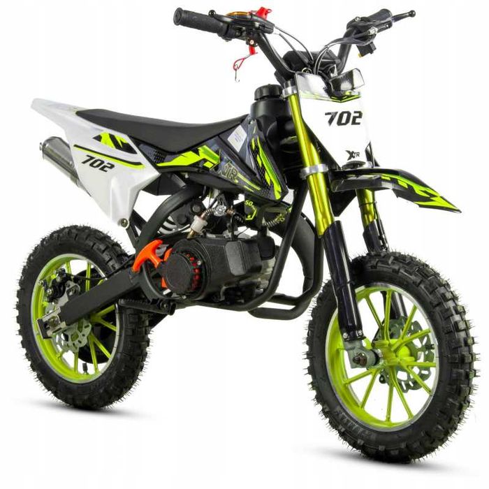 Mini Cross XTR 702, 50cc, 2 timpi, pornire sfoara, roti 10 inch,verde