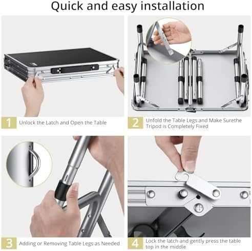 Anbte сгъваема къмпинг маса 60×40 см с регулируема височина