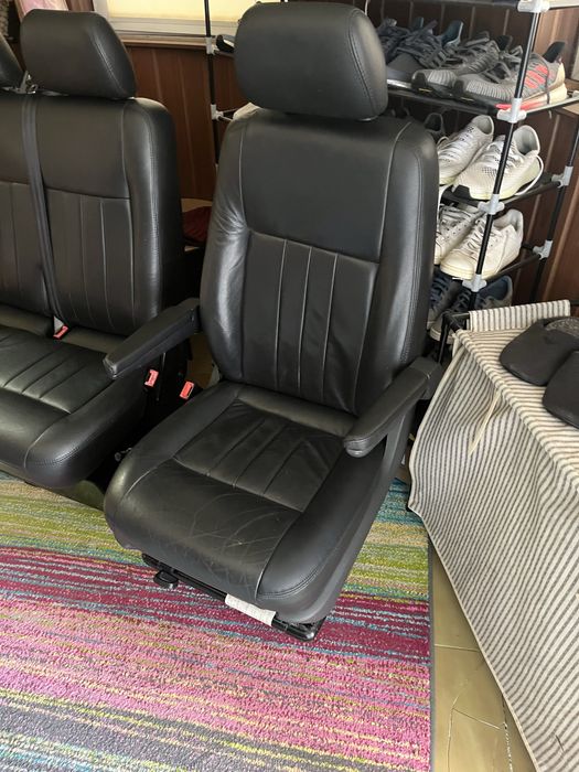 Scaun sofer piele cu cotiere Volkswagen Transporter Multivan Caravelle. Bancheta doua locuri piele.