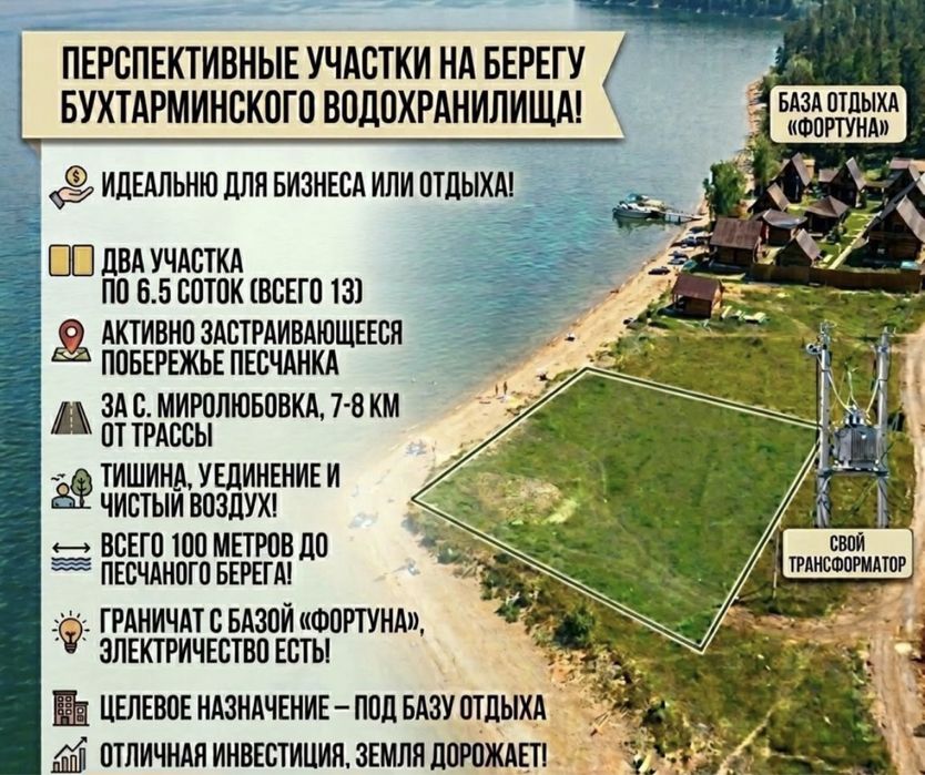 Продам участок на берегу