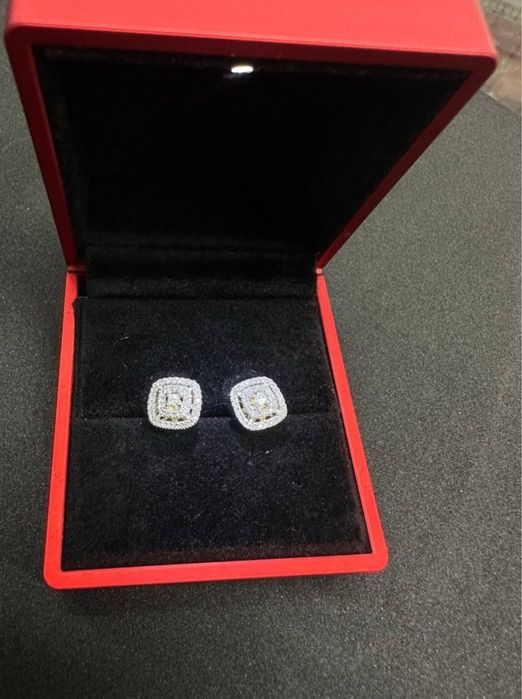 Пусеты серьги с бриллиантами 585