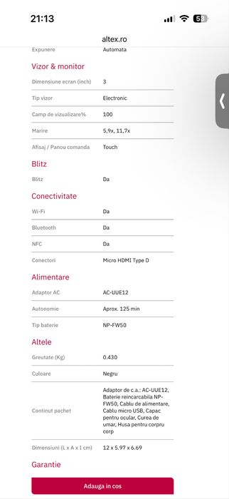 Sony A6400 Kit 18-135mm Aparat Foto Mirrorless
