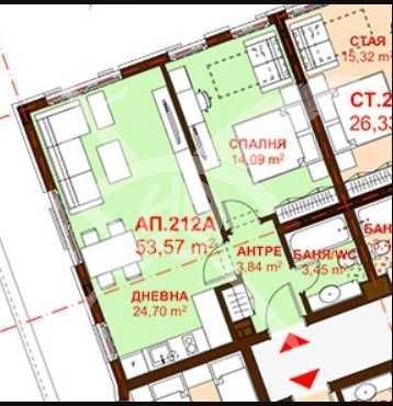 Двустаен апартамент в Сарафово 675 - 21427