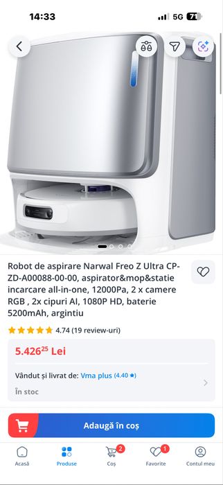 Robot de aspirare Narwal Freo Z Ultra Noi .