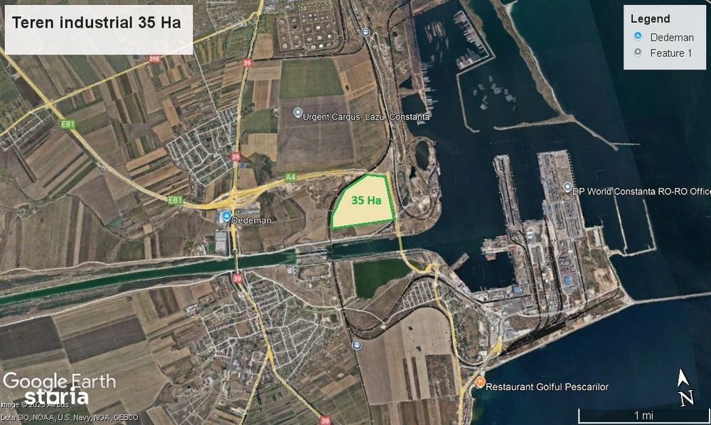 Portul Constanta - Teren 35 Ha, cu acces la cale ferata si A4