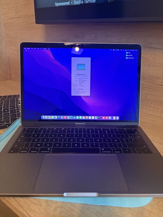 Macbook Pro 1708 windows si MacOs 256 gb