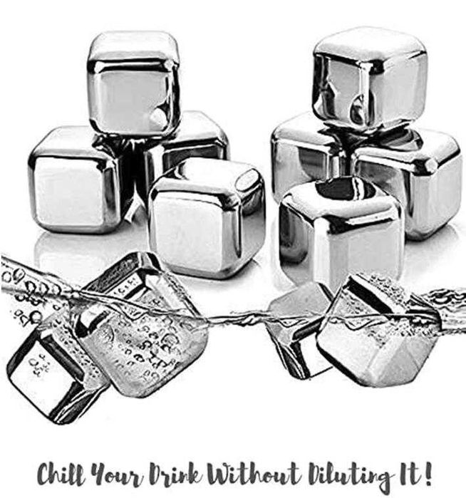 Whisky Stones Метални Ледчета Уиски Ракия Вино Коктейли Сок Охладители FoodGrade 304 SS Stainless Steel Неръждаема Стомана Безводни Охладители Напитки