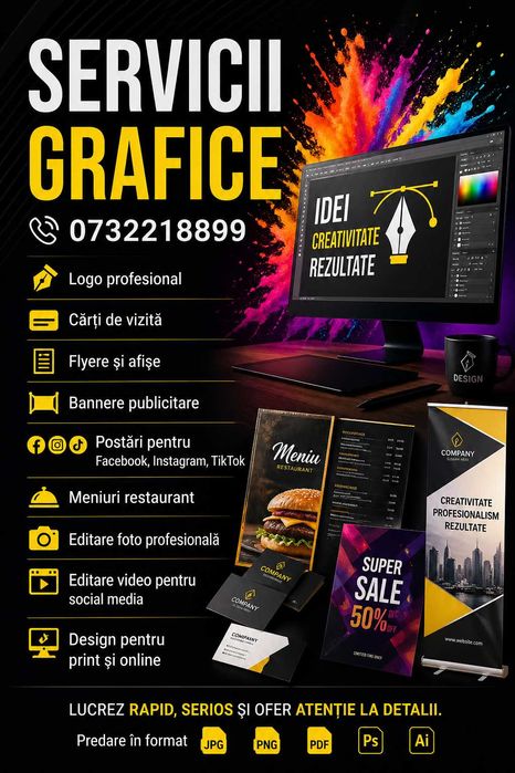 Designer Grafic, Grafician, Logo, Cărți de Vizită, Pliante, Cataloage