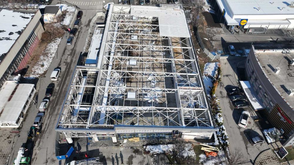 Метална покривна конструкция с ферми – 1100 м² - 850€/тон