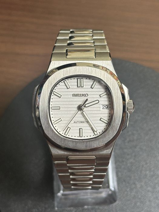 Ceas Seiko Nautilus Alb Automatic NH35 cu cutie