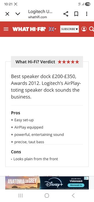 Logitech UE air speaker,sunet deosebit,ocazieee