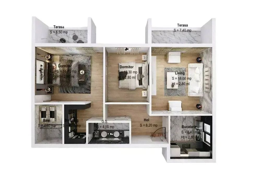 Theodor Pallady metrou Teclu, Bloc Nou, 3 camere 90 mp