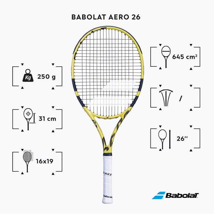Rachetă Tenis Aero Mărimea 26 Copii - Grip 0 - (SecondHand) Decathlon