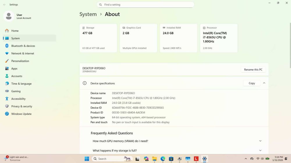 Lenovo ThinkPad E590 – i7, 24GB RAM, 512GB NVMe, RX550X, Win11