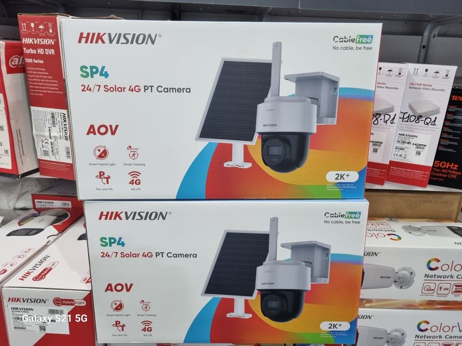 Hikvision 4G сим карта PT kamera с солнечным панелями 4Мп 2К+ понело