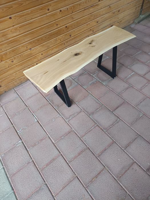 Banca hol , cuier blat stejar și picioare metalice reglabile