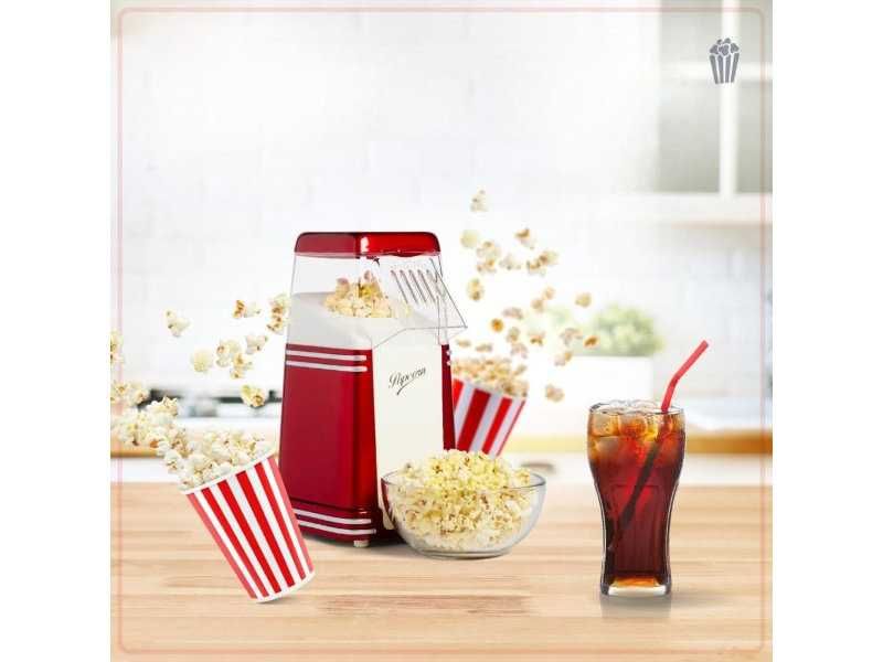 Машина за Пуканки с Горещ Въздух Nostalgia, 1.9L, Червена