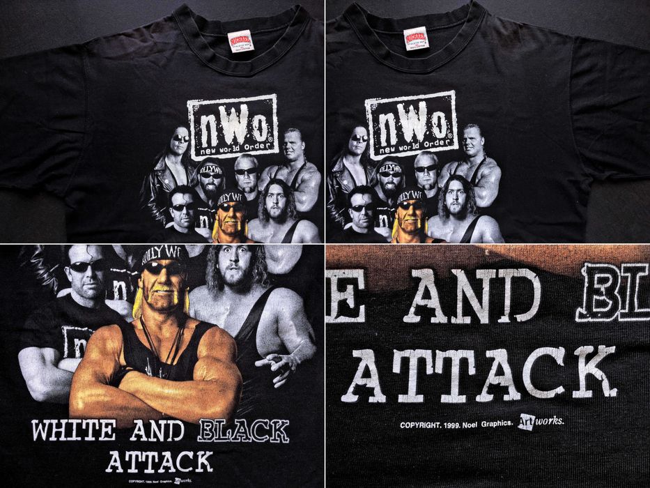VINTAGE 1999 WCW® n.W.o.® New World Order «WHITE & BLACK ATTACK» — XL