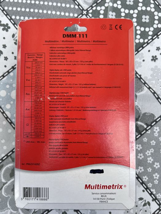Multimetru Multimetrix DMM111 (Chauvin Arnoux)