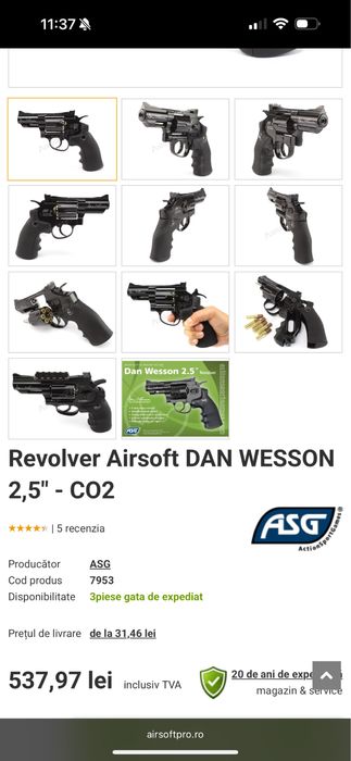 Pistol revolver Dan Wesson 2.5 CO2