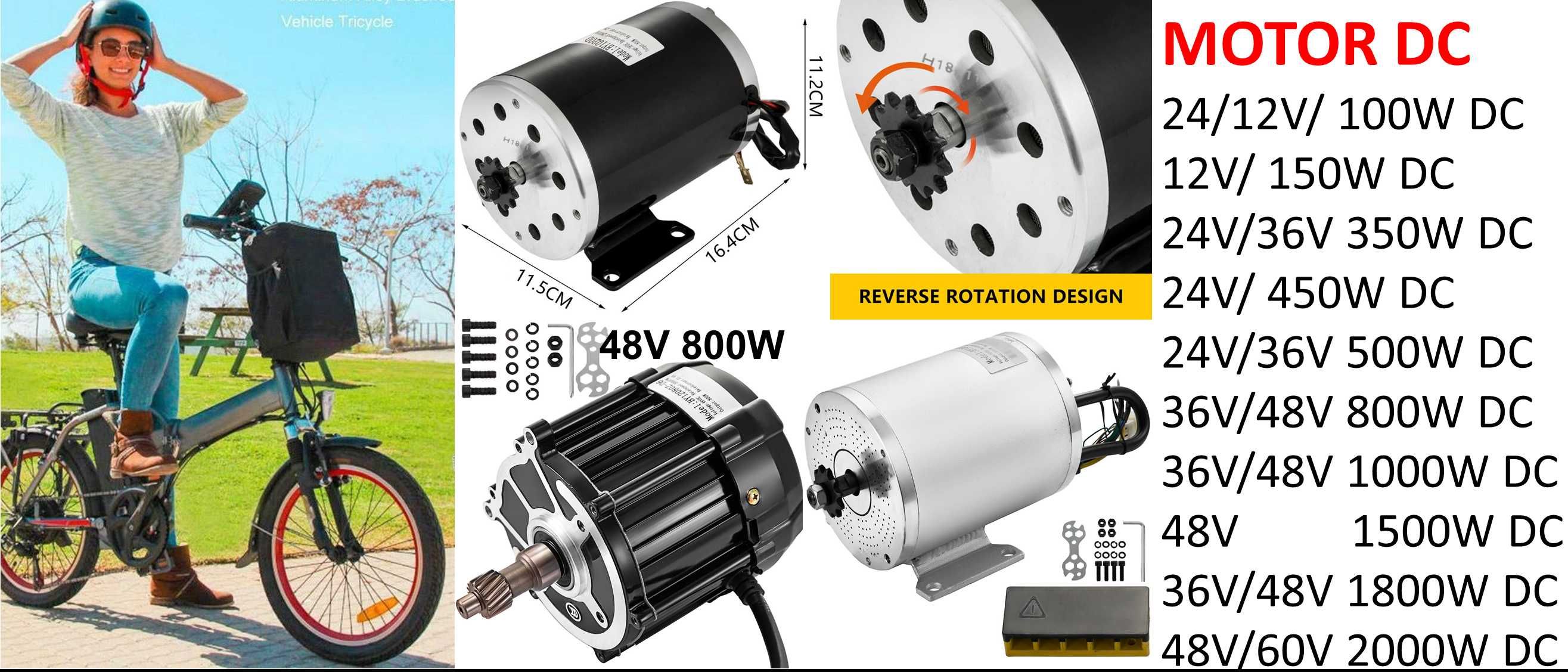 Motor bicicleta DC 24V 500W 36V 800W 36V 48V 1000W Nou ambalat