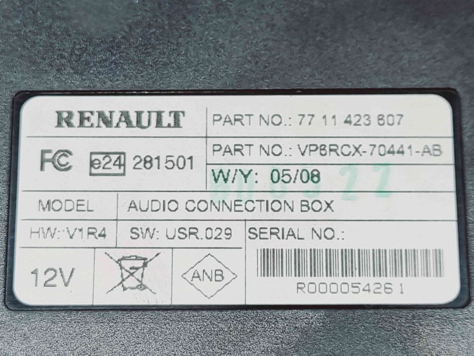 Conector auxiliar USB Renault Laguna 3 Combi [Fabr 2007-2015] 771142
