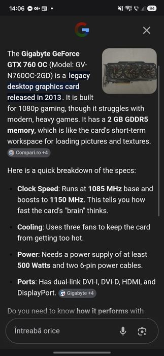 Vând Placa video DDR5 2Gb