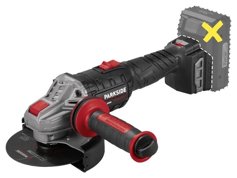 Parkside 20V акумулаторен ъглошлайф без батерия и зарядно, Парксайд ъглошлайф 20V