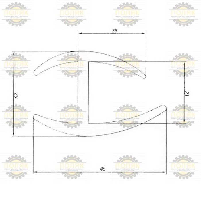 Уплотнитель 21мм для ворот